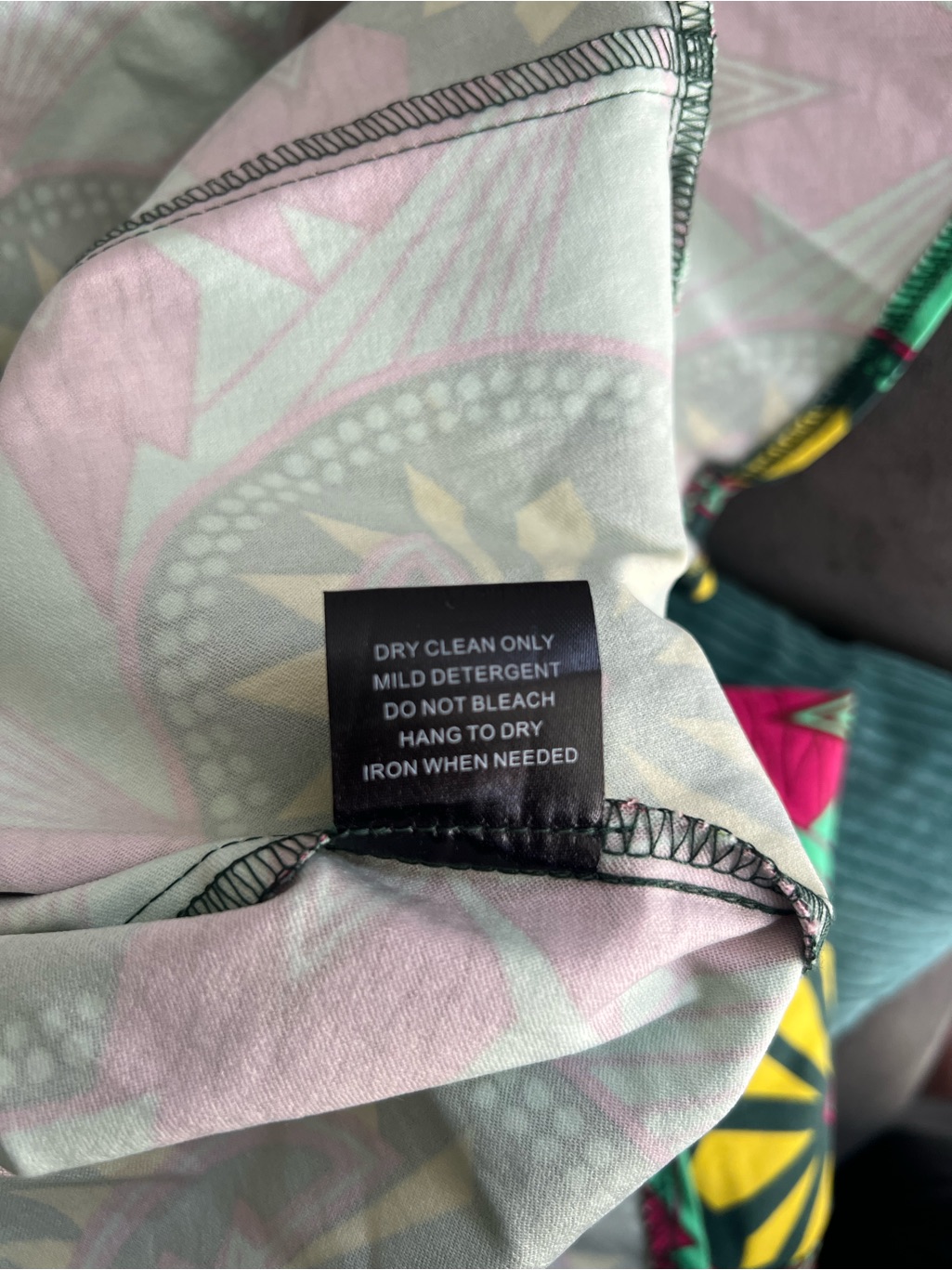 Nwot Diyanu' Printed Cold-Shoulder Cocktail Dress In Teal, Fuchsia & Yellow — image 6 of 6